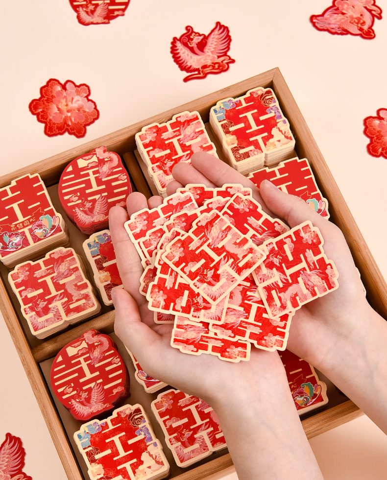 駱易家「國潮」手拋喜套裝結(jié)婚迷你小喜字