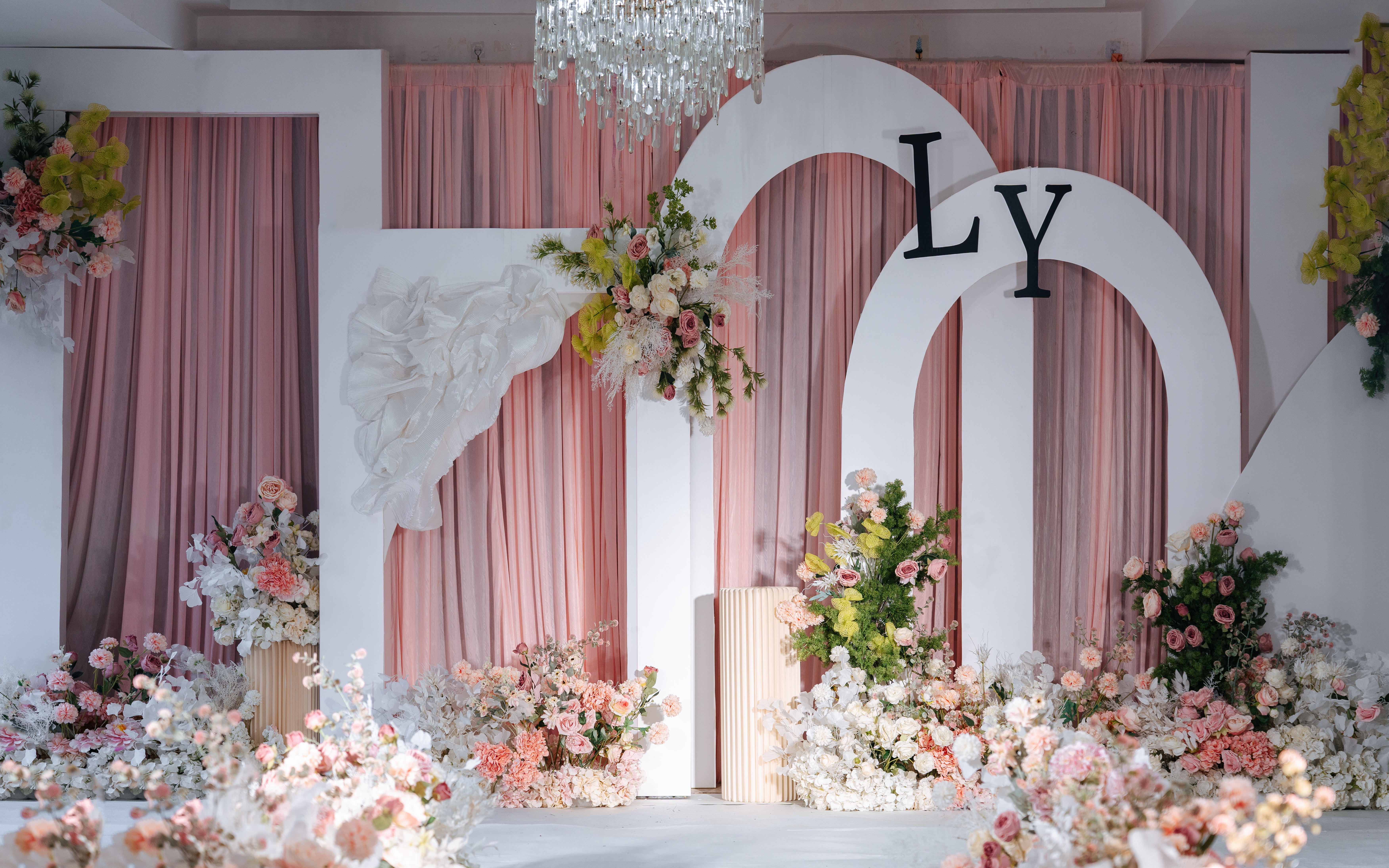 农家乐粉色低预算婚礼