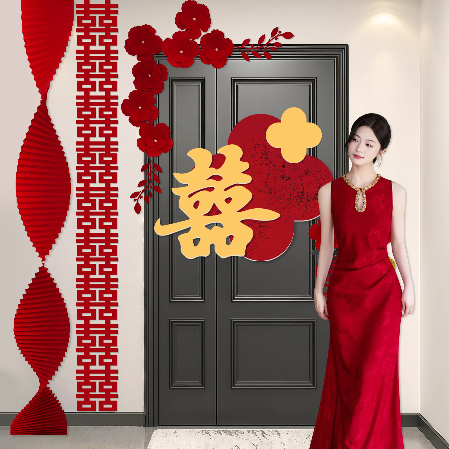 房門喜字貼KT板新中式裝飾