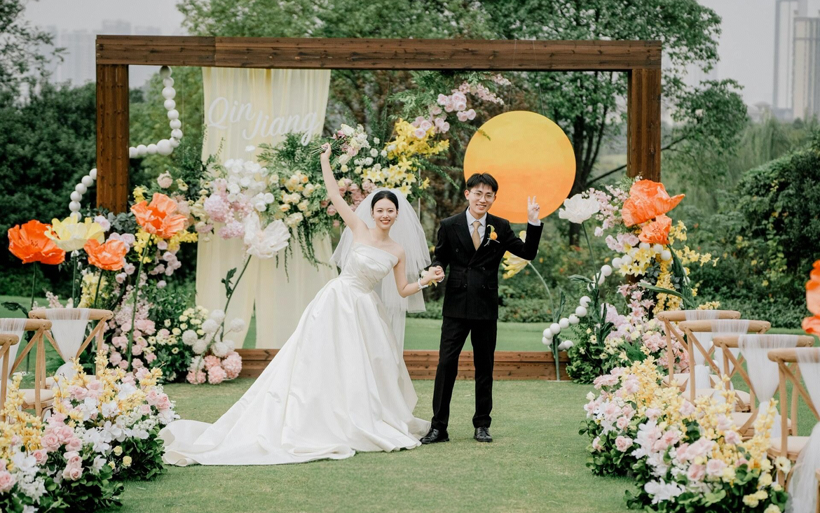 秋天里醉美的油画婚礼