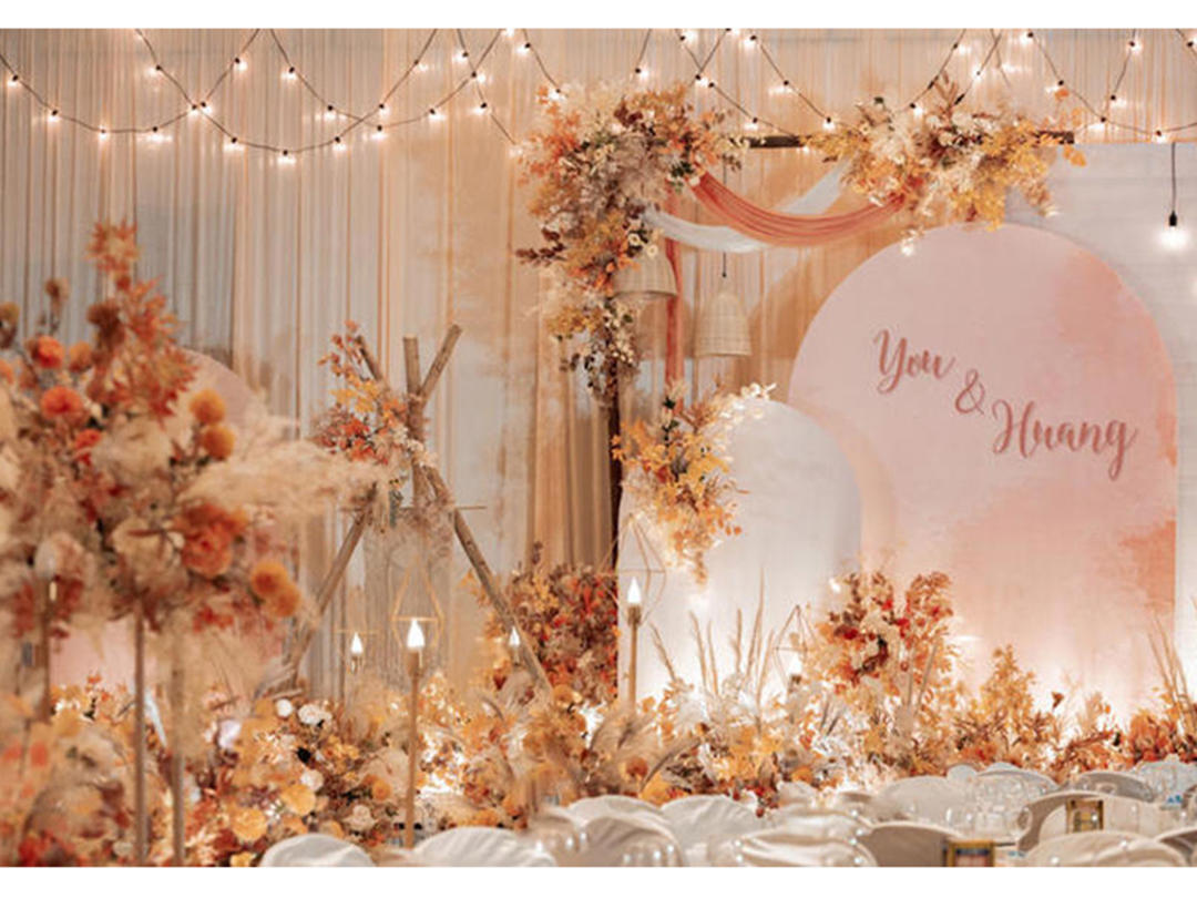 【笙瑟婚礼】温馨浪漫清新香槟橙色系婚【一叶知秋】