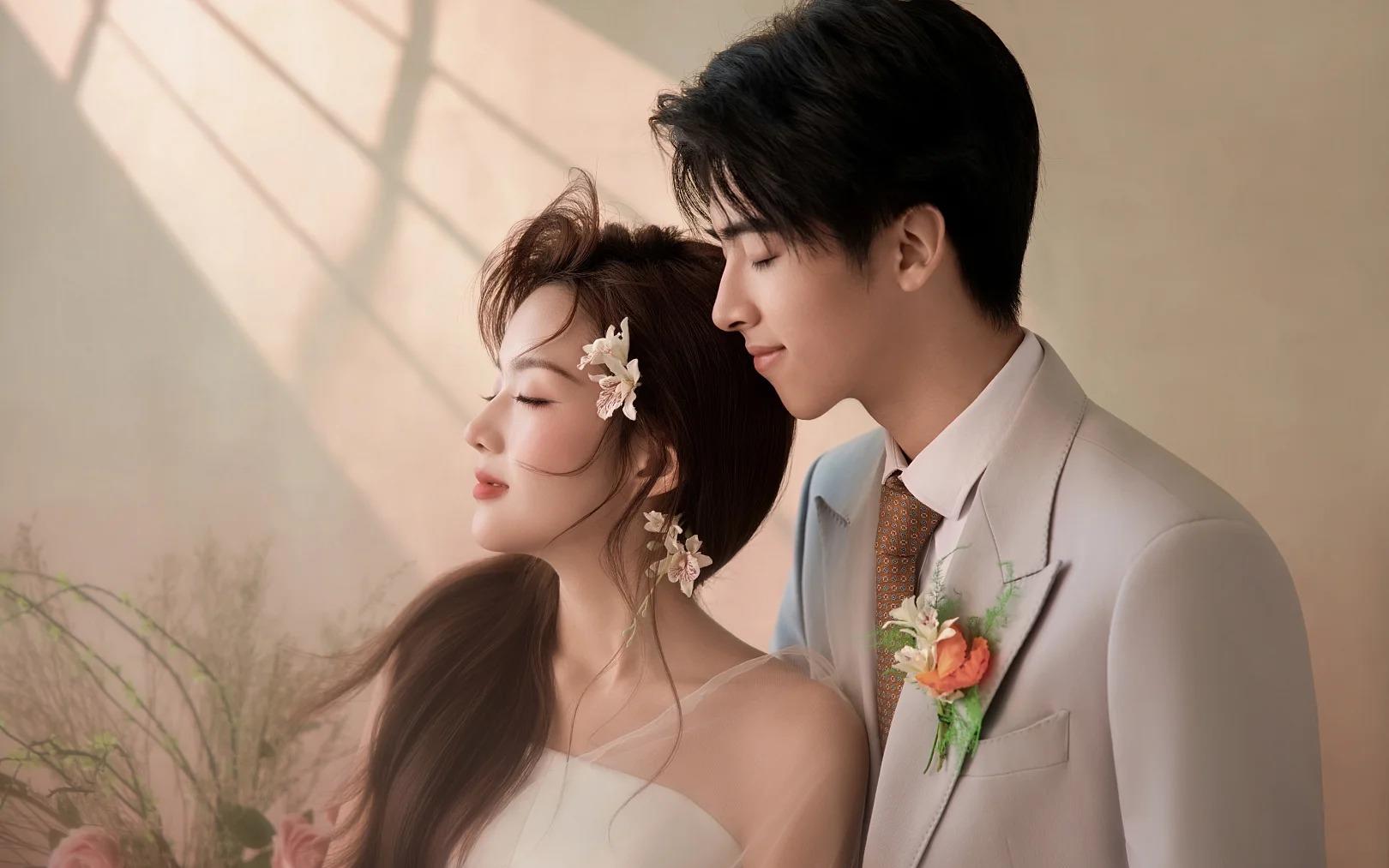 复古油画婚纱照