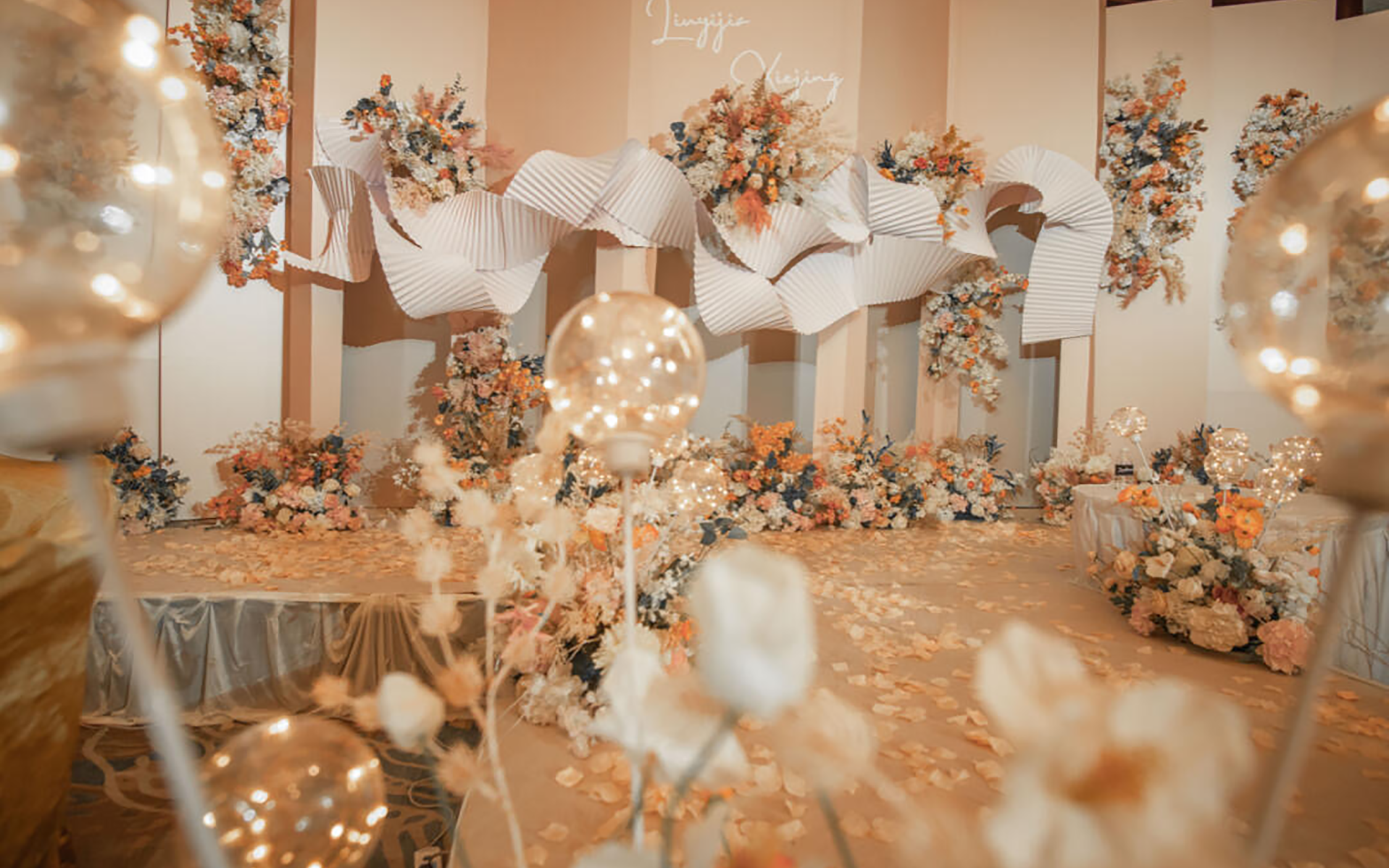 纯布幔婚礼香槟色婚礼5699元