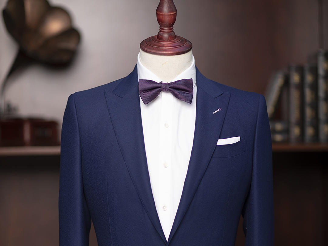 Filate 宝蓝色真丝垂感套西