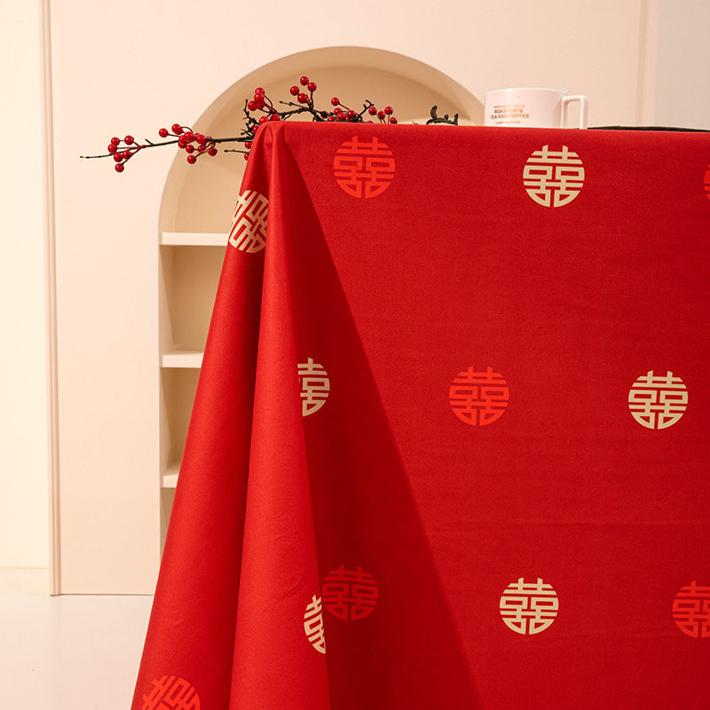 多尺寸 桌布结婚红布餐桌茶几长方形台布盖布婚庆