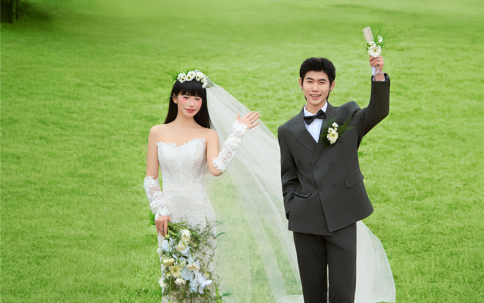 🍃森系草坪婚纱照｜干净、温柔、像风一样自由
