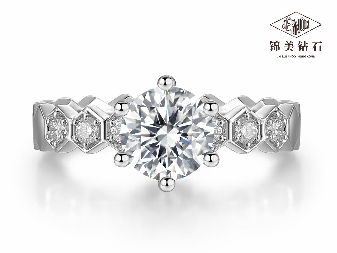 六爪蜂巢GIA50分圆形求婚钻戒