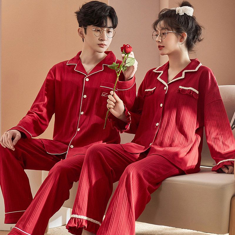 新婚情侣秋冬季高级感女家居服套装