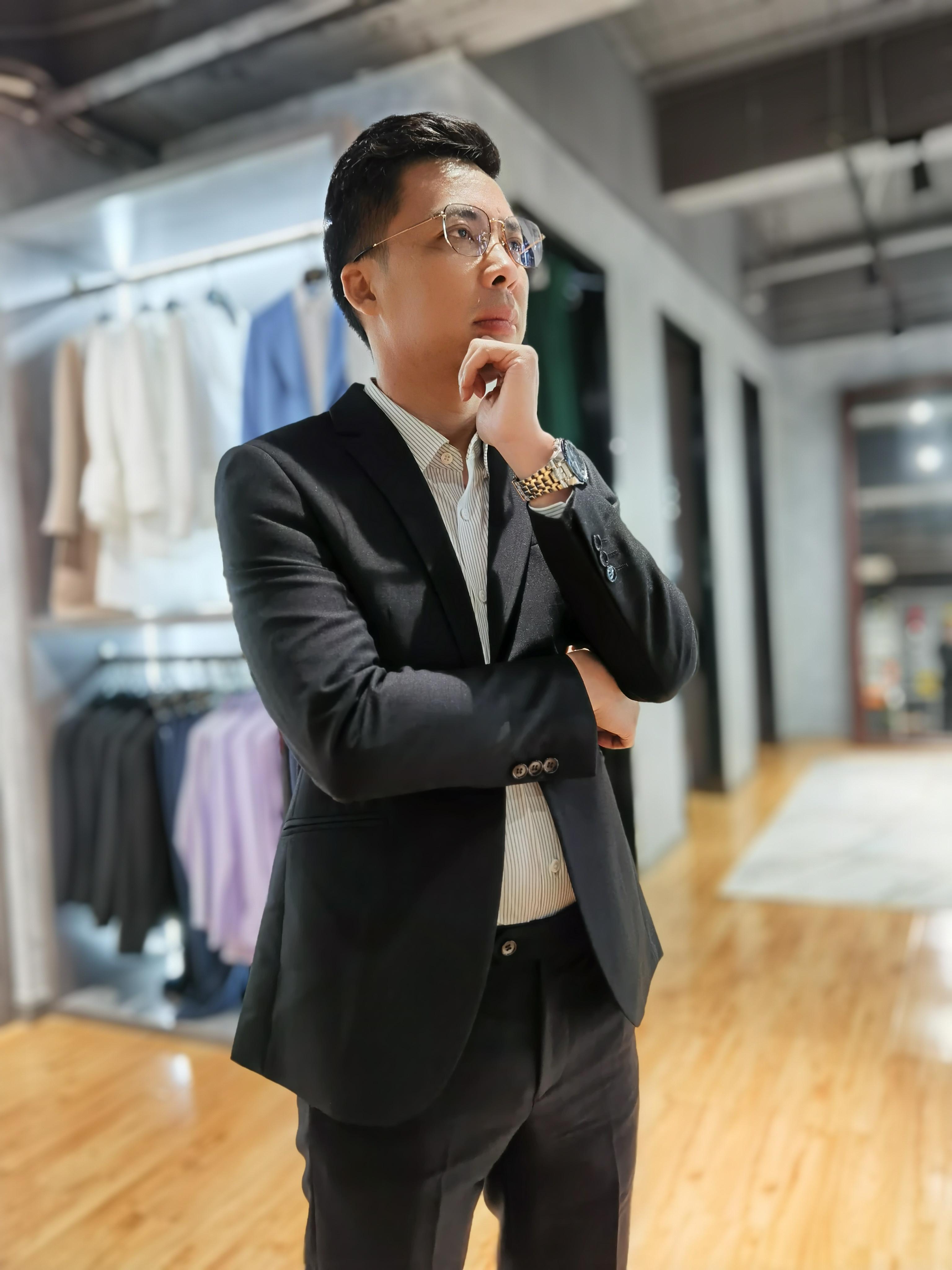 量E码数定制-黑色经典暗格套西