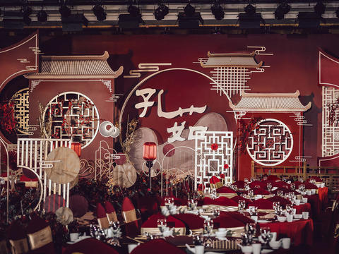 【梵锦婚礼】&暗场红色新中式创意婚礼含四大