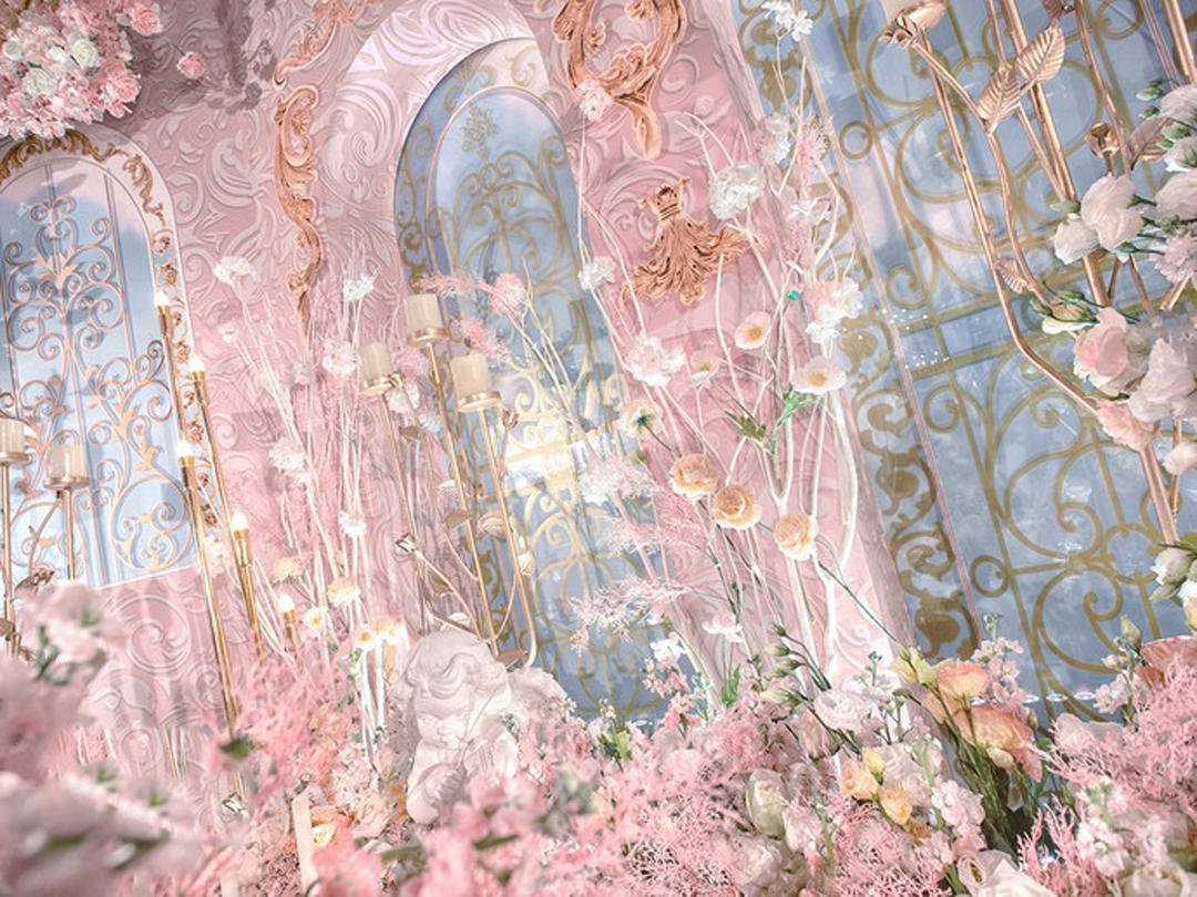 ｛蔚蓝婚礼｝包含四大金刚 粉色欧式城堡质感婚礼