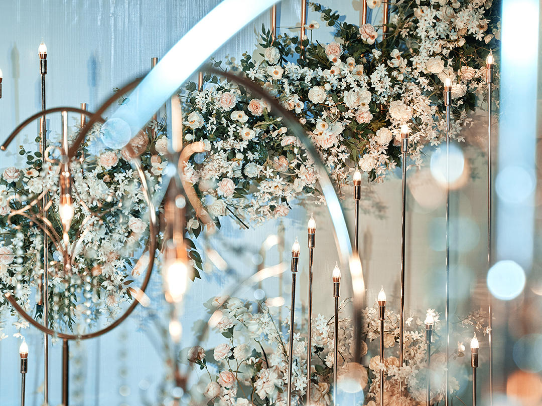 南充仪陇婚庆婚礼策划室内白绿小清新暗场婚礼