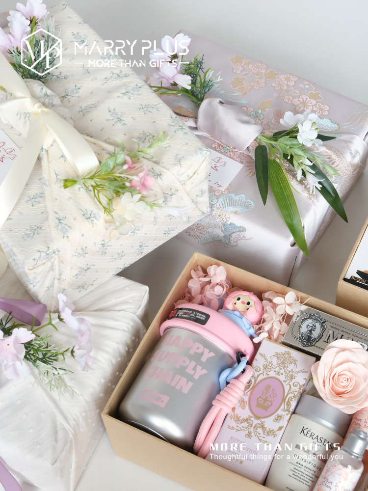 夏野-鹤舞梅间 结婚伴手礼伴娘粉色高档送宾客伴郎回礼闺蜜礼盒S2399