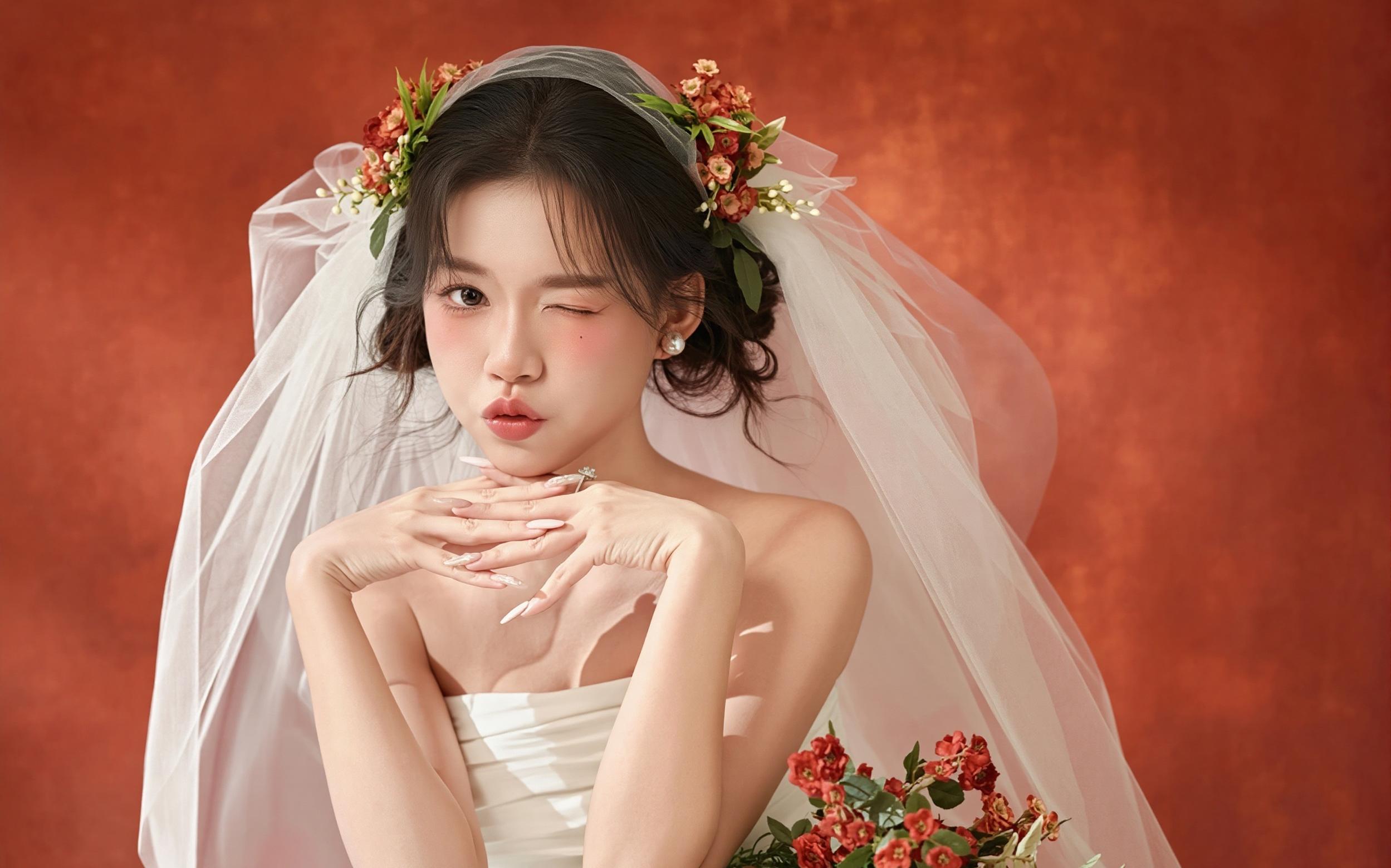 太心動 法式紅背復(fù)古婚紗照