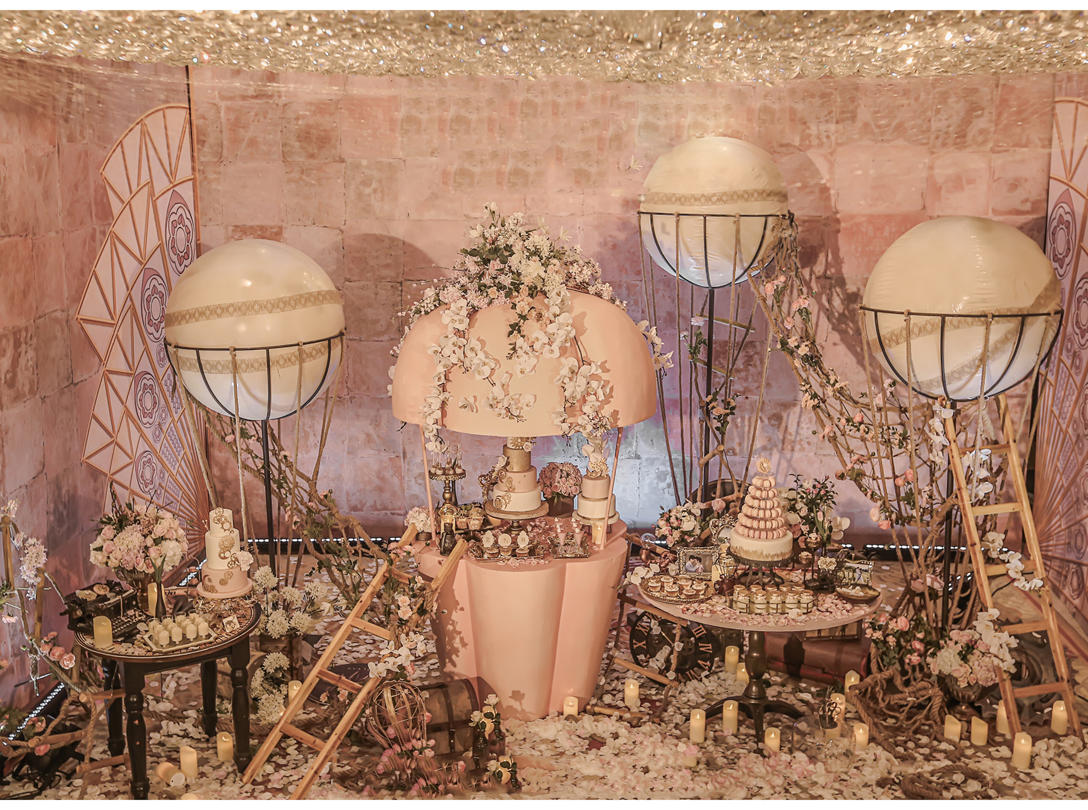 【薇雪婚礼】室内浪漫色彩热气球主题朋克婚礼