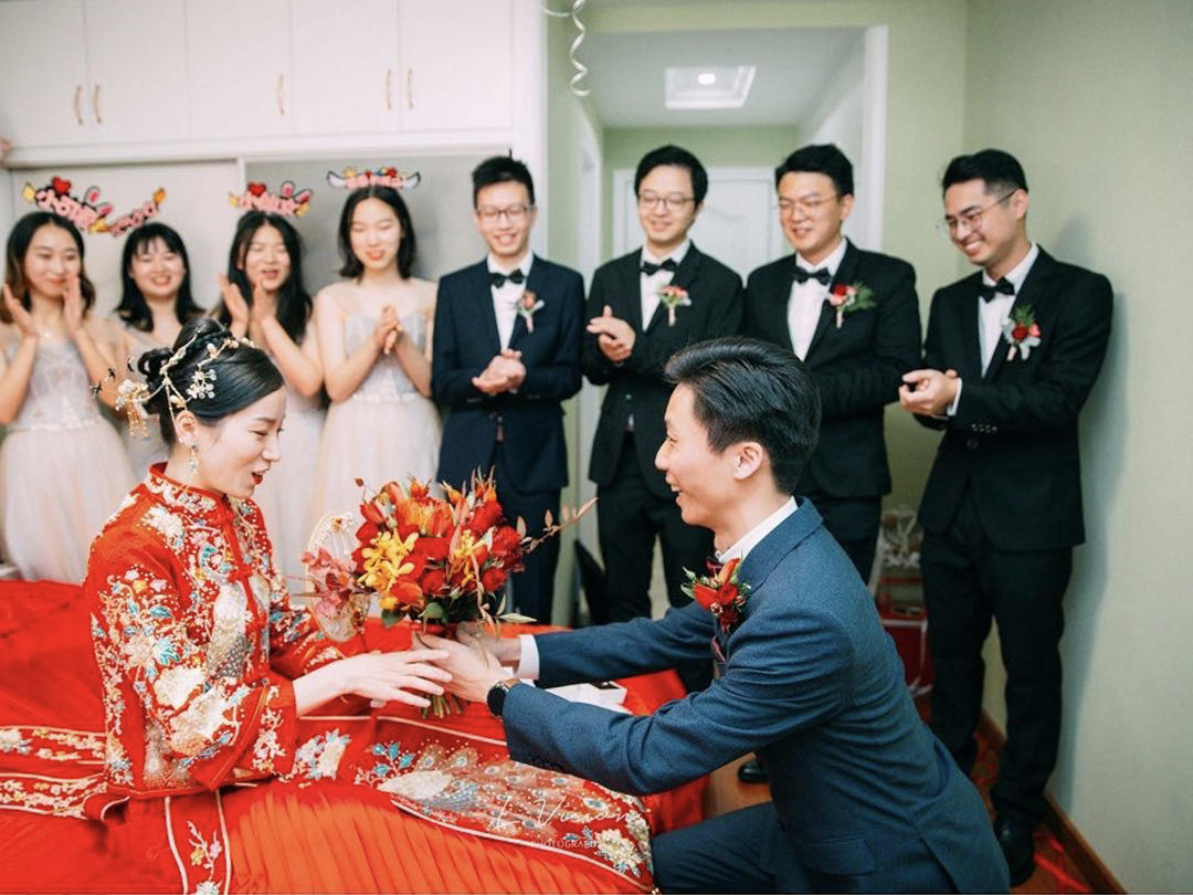 【超值特惠】灰色经典暗格纹全羊毛定制西服三件套