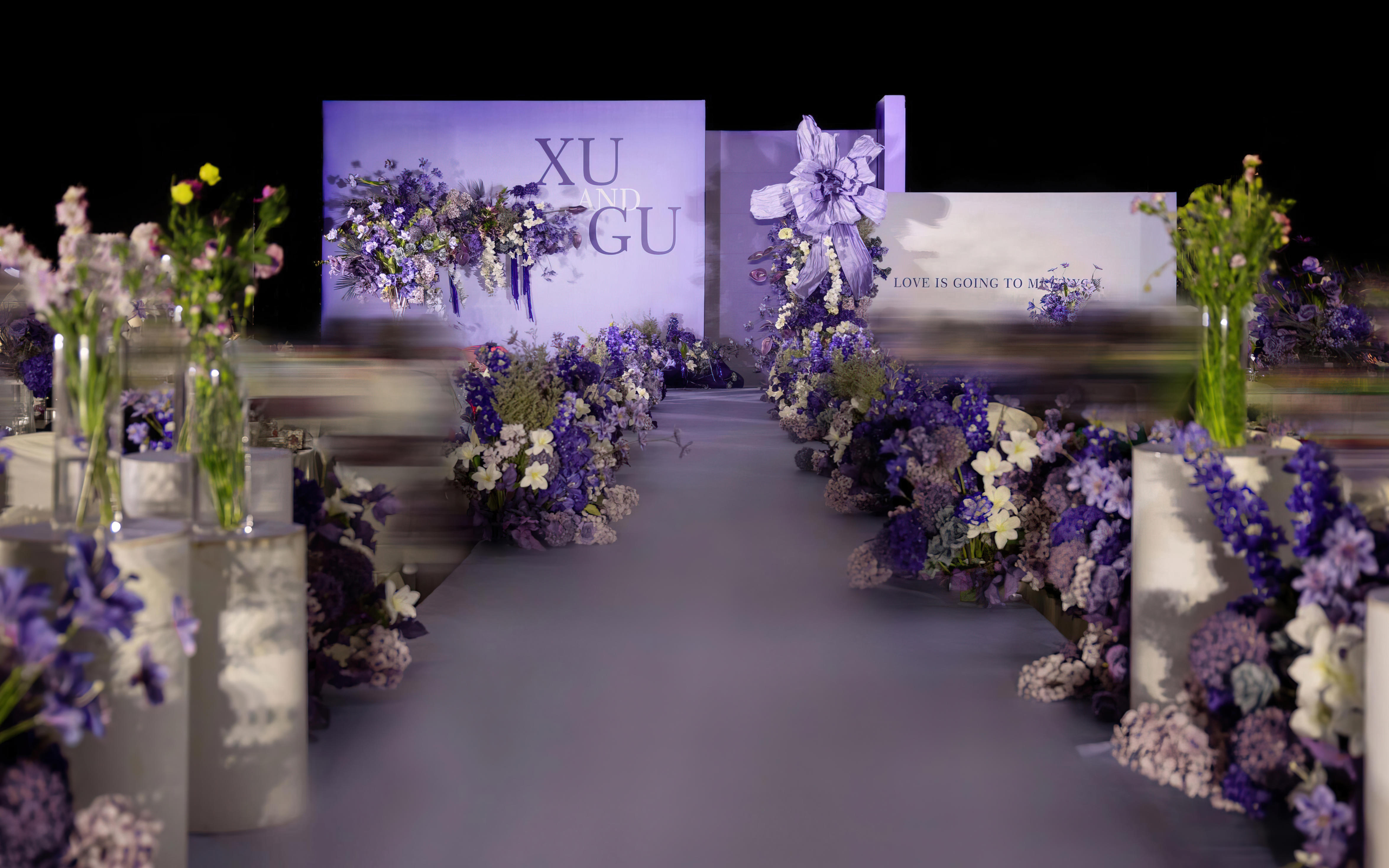 韩式浪漫紫调布艺婚礼