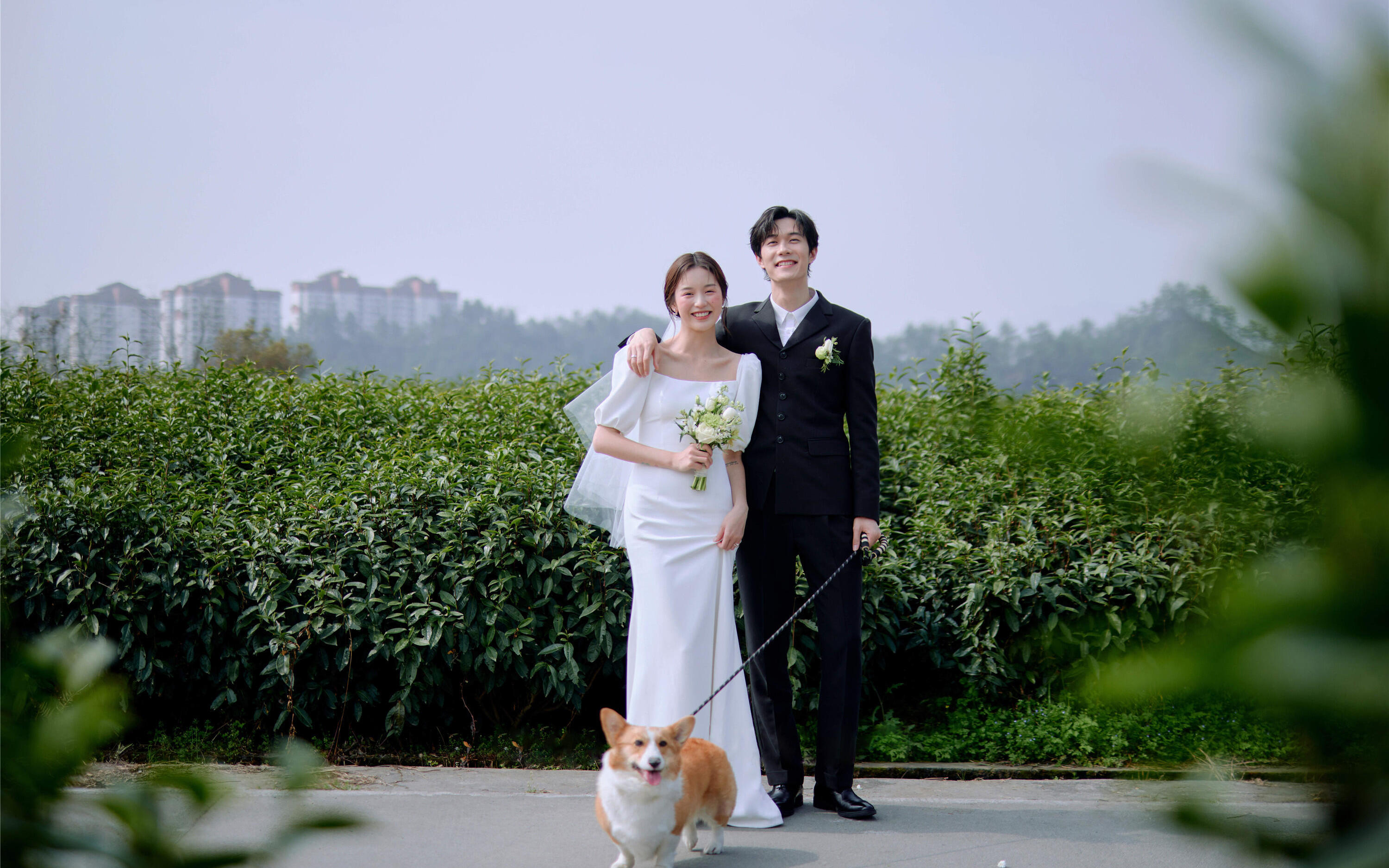 愿望終于實(shí)現(xiàn)!!帶小狗來拍森系婚紗照啦