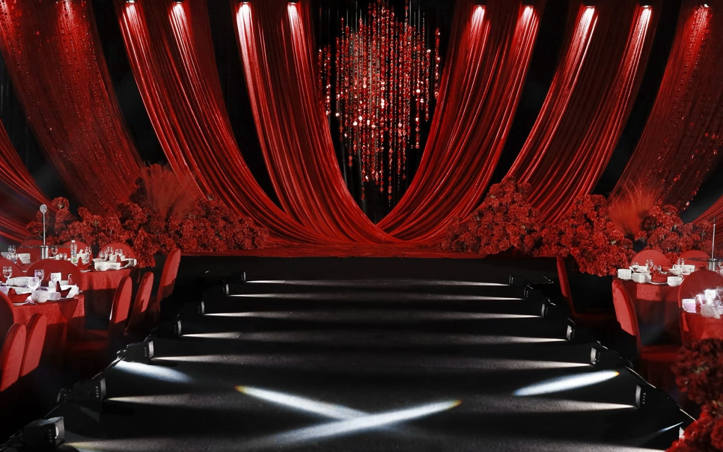 【海派婚禮】大氣紅色布?；槎Y