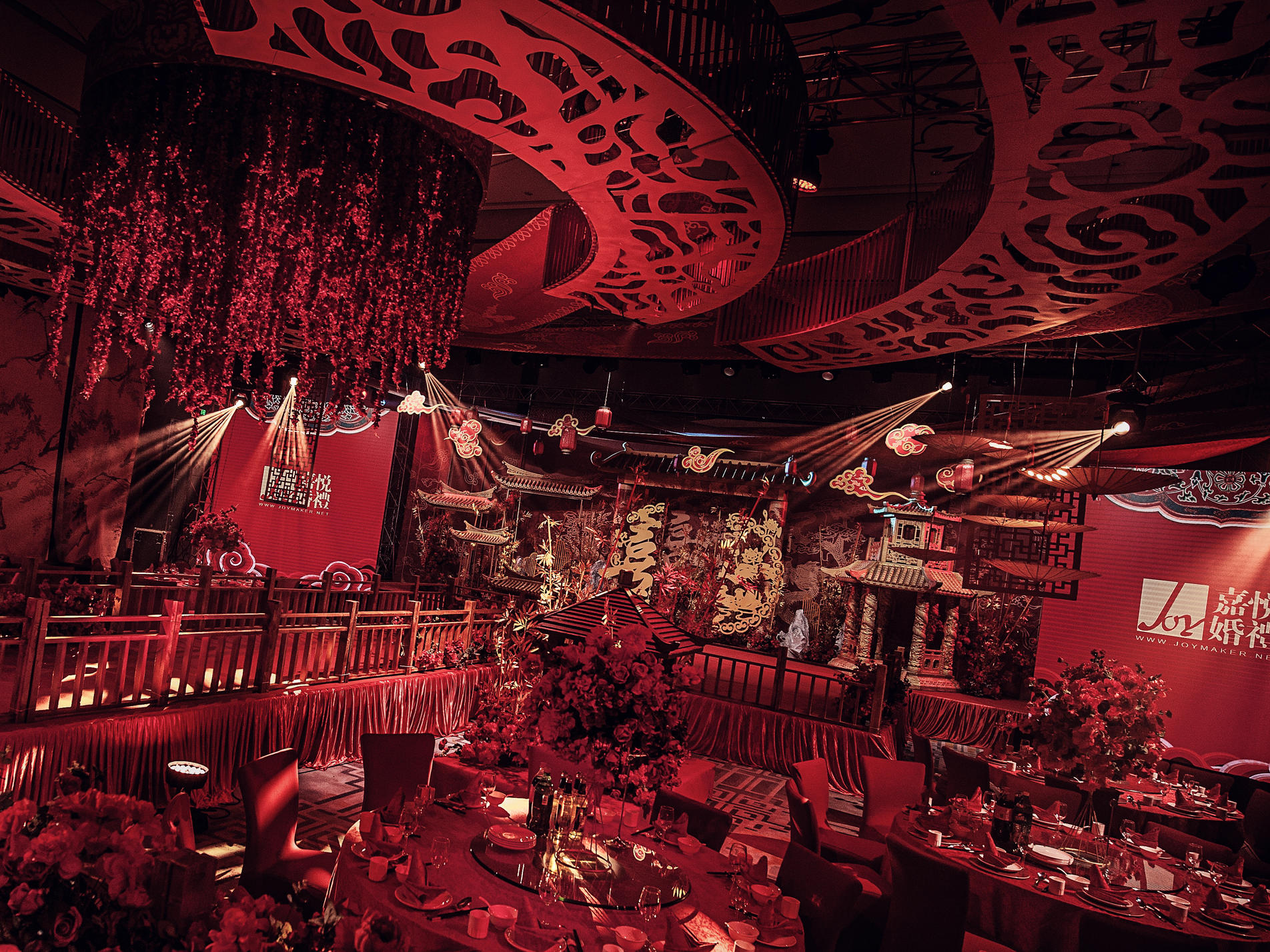 嘉悦宴会设计｜纯中式婚礼古典国风红色婚礼凤寻惊华