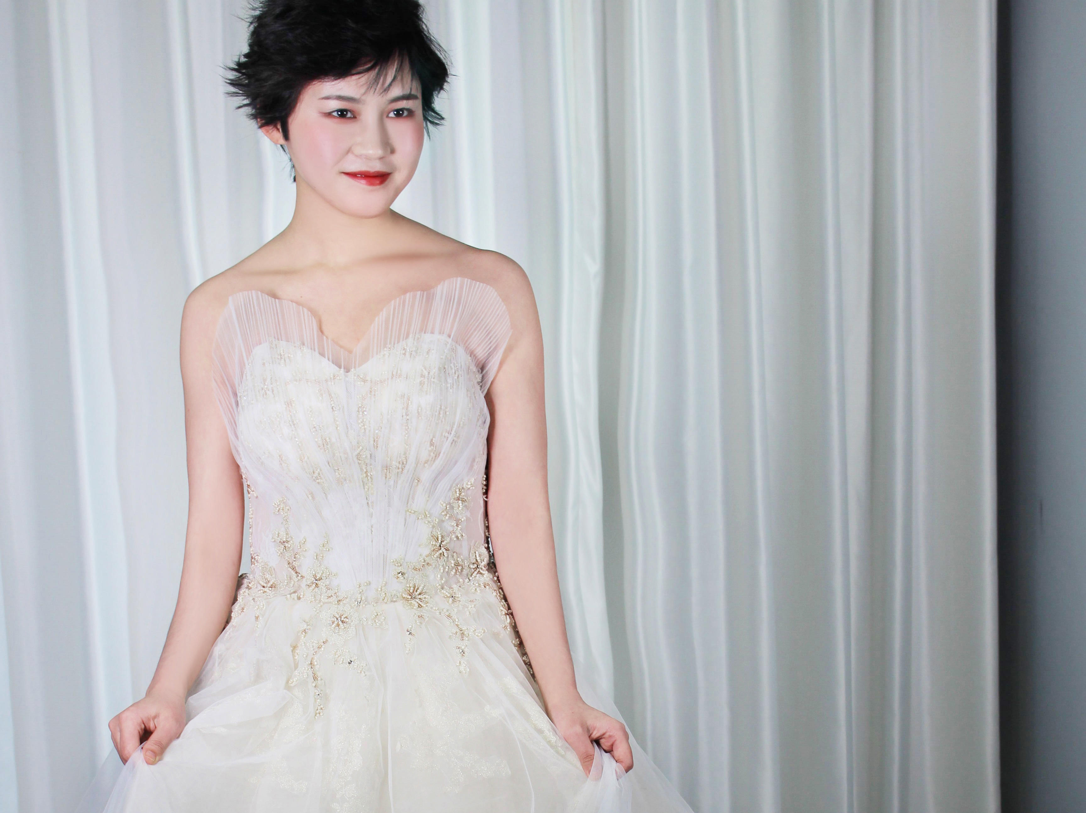 【L.LAN铃蘭】心形贝壳设计仪式主纱