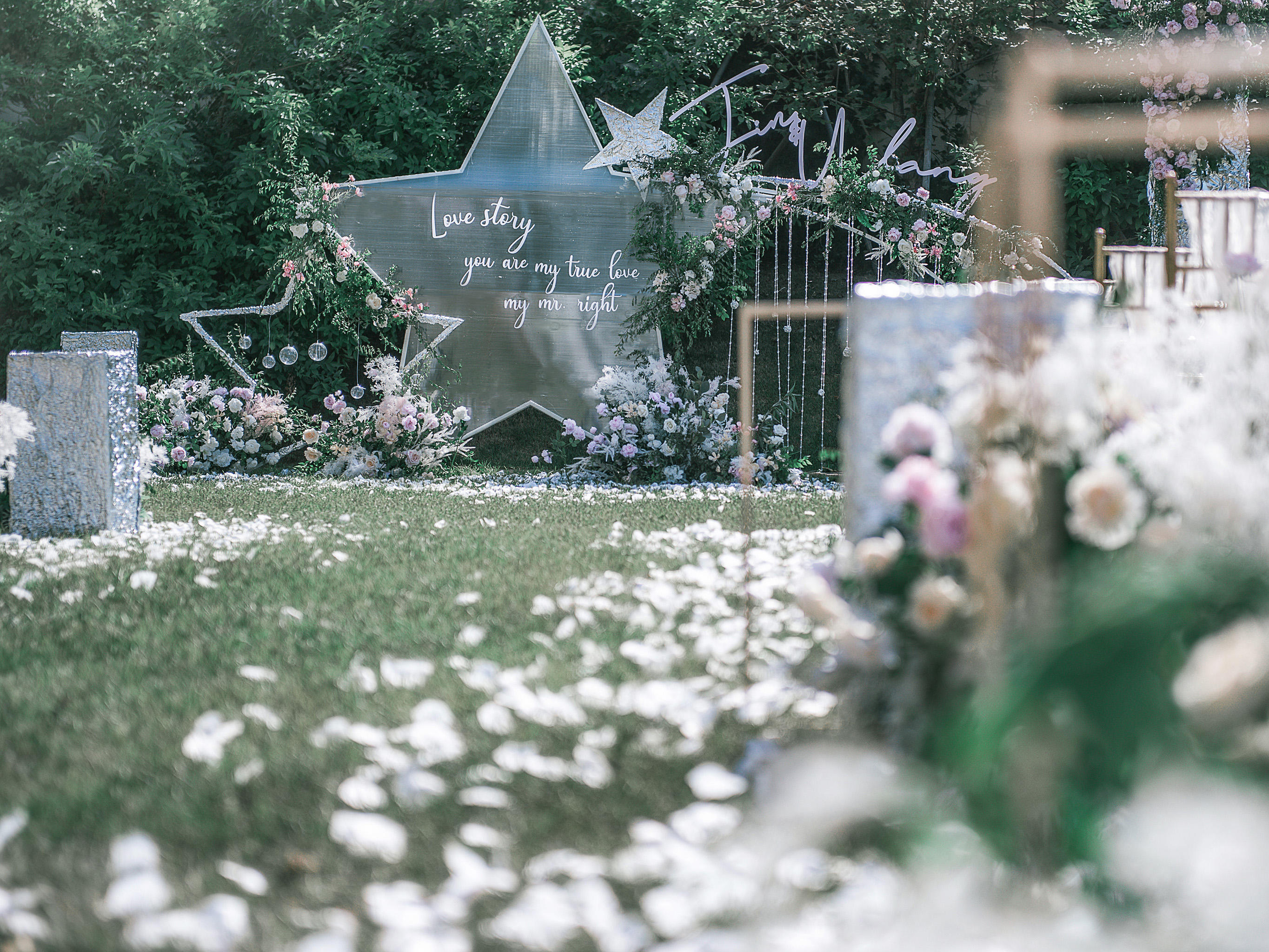 【沐堇】春夏必备 白绿色小清新户外婚礼 高性价比