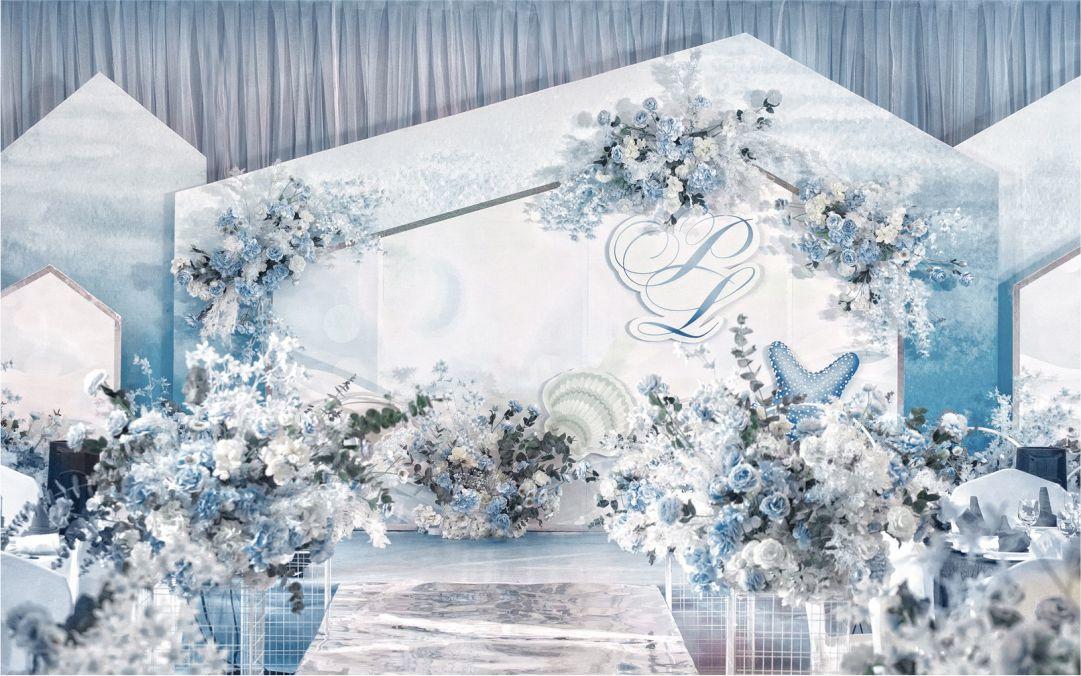 淡蓝色海洋风，仪式感！1.9万小预算婚礼《告白》