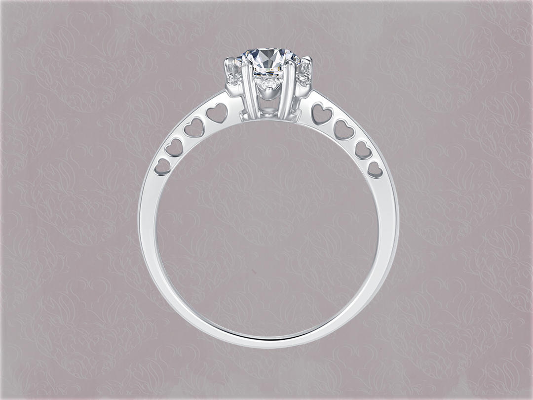 【求婚必备】心形戒托/天然钻石戒指/豪华显钻