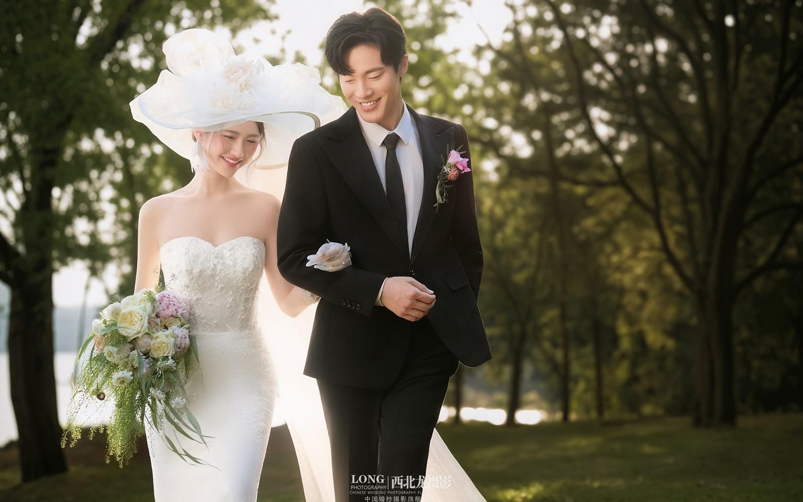 光阴辉映下的法式浪漫👒森系婚纱照🍃