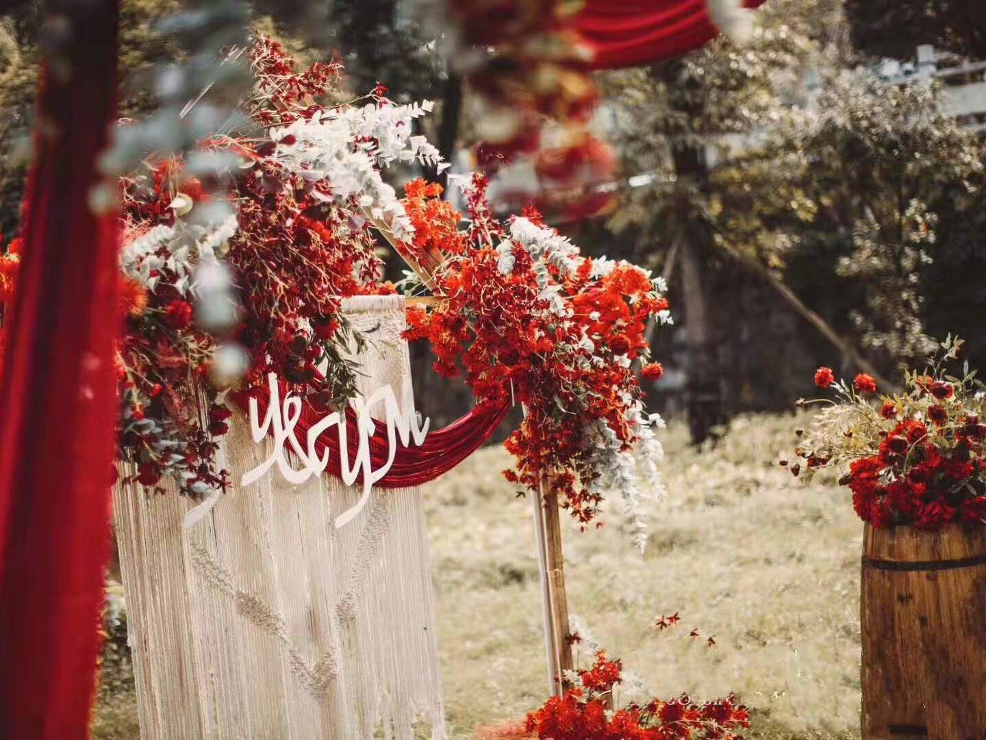 【巨匠婚礼】 户外唯美红色小清新婚礼