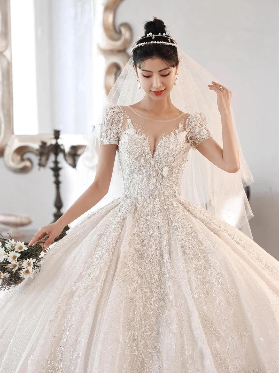 【安娜淑】豪华韩式大拖尾