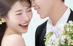 甜美温柔的韩式极简婚纱照，成片太🉑了