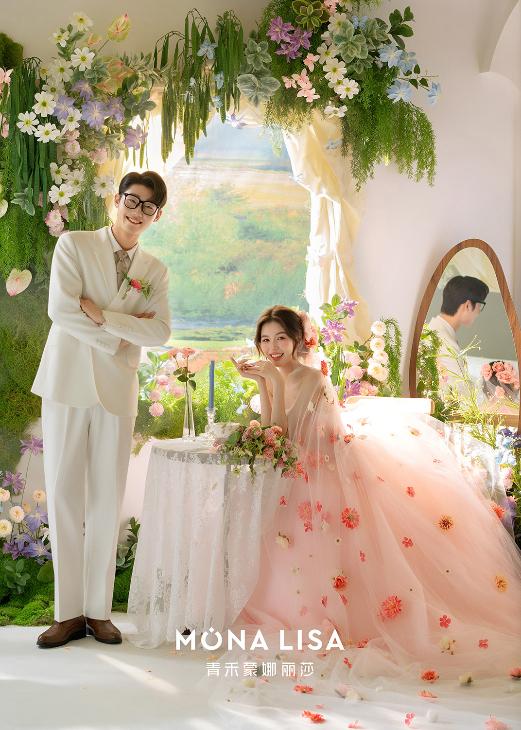 戳中审美💟粉色花房婚纱照🌷氛围感绝了