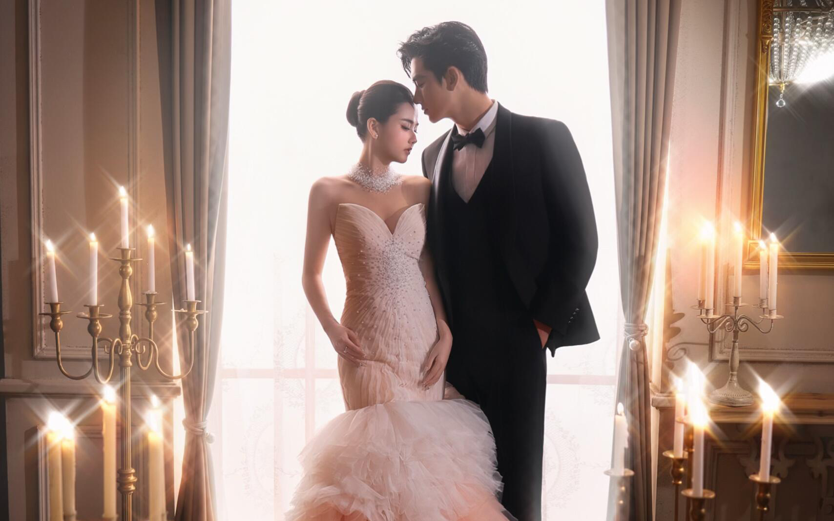 法式粉霧浪漫 | 這婚紗照簡直是人間油畫