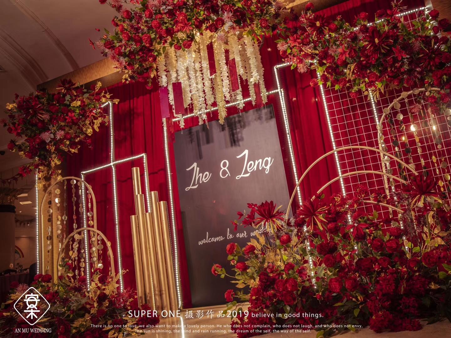 1OO%原创还原【安木婚礼】红金ins风格