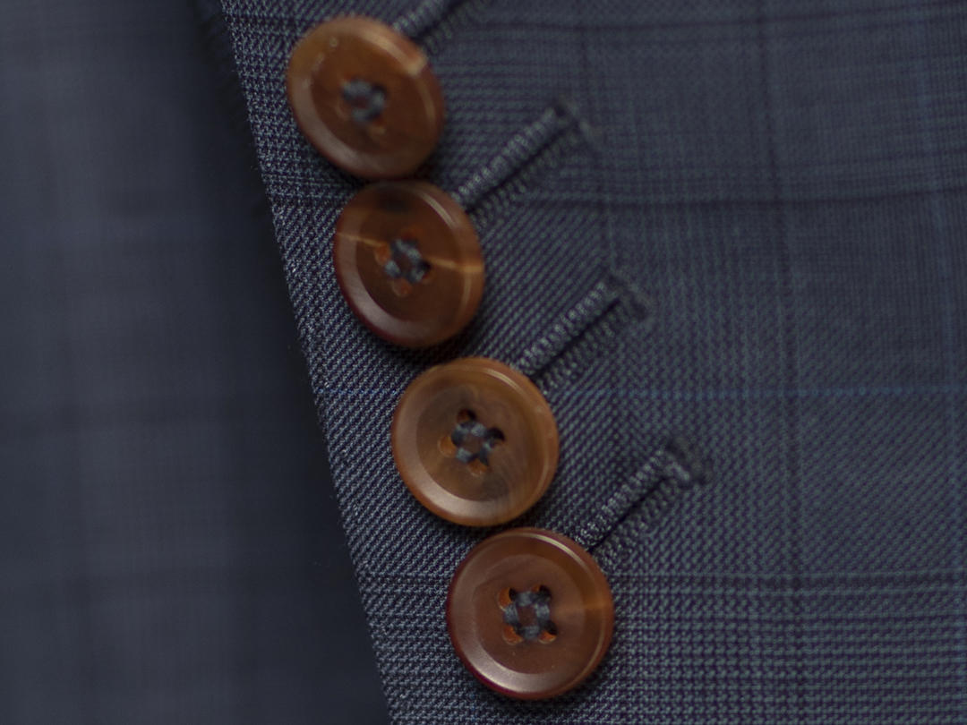 墨蓝色亲王格Super130‘S纯羊毛