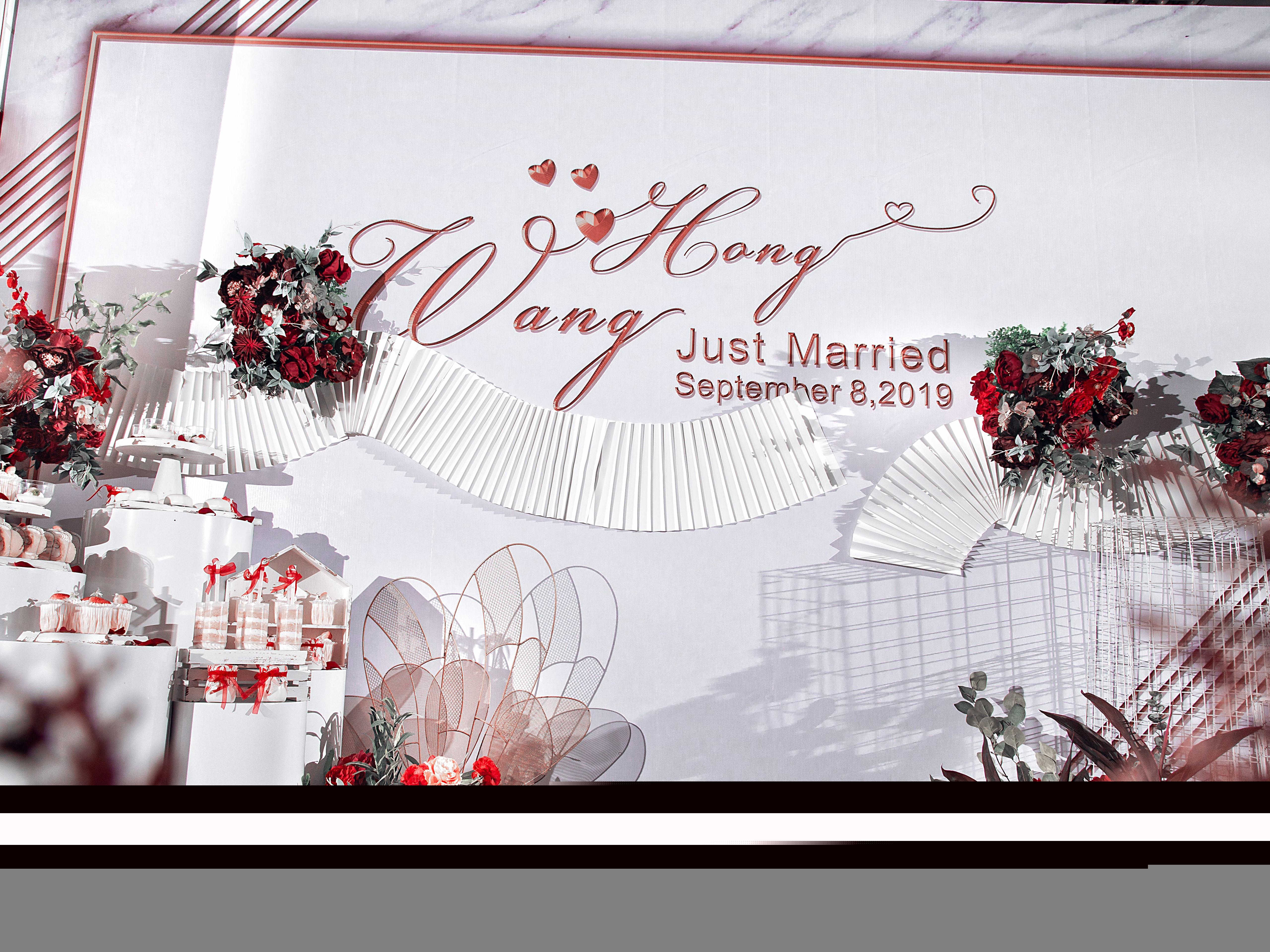 圣洁白色大理石邂逅浪漫的红色婚礼