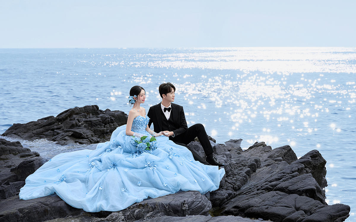北海婚纱照样片分享丨波光礁石