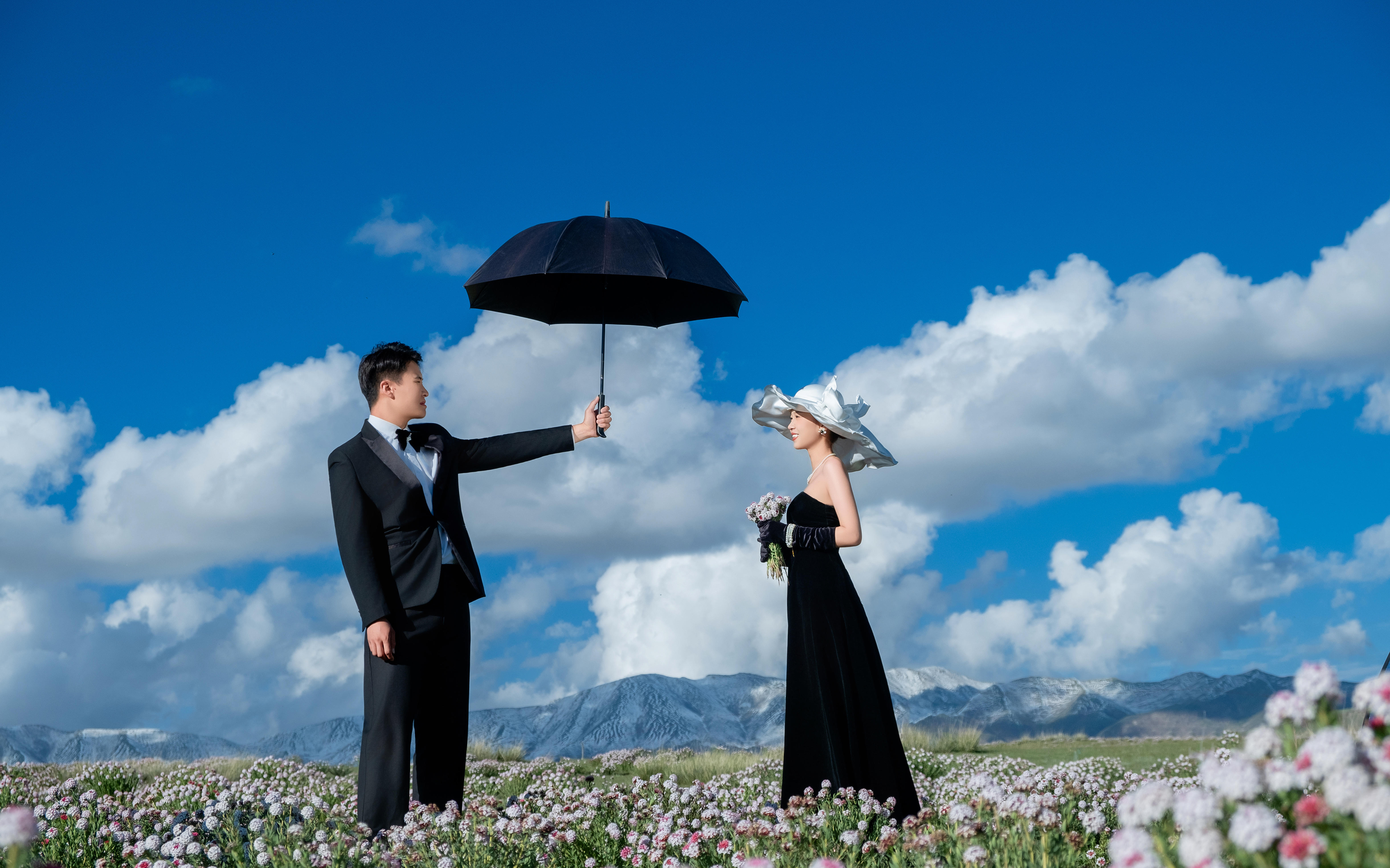 法式赫本與青海草原結(jié)合的婚紗照是一場浪漫的邂逅