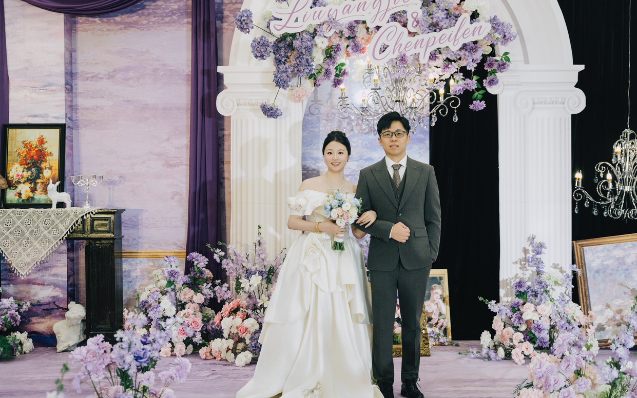 紫色莫奈花园主题婚礼