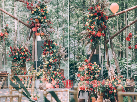【花堂喜事】19年流行色珊瑚橘，用在婚礼上超美!