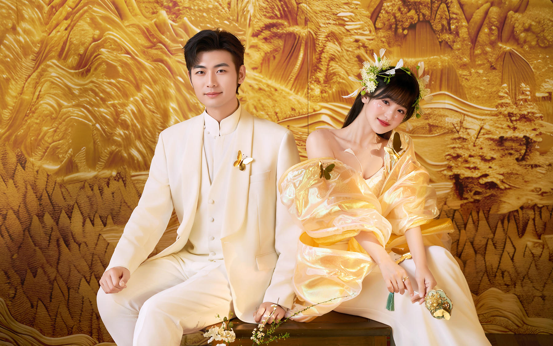 金奢新中式婚纱照，我们的浪漫如鎏金般璀璨✨