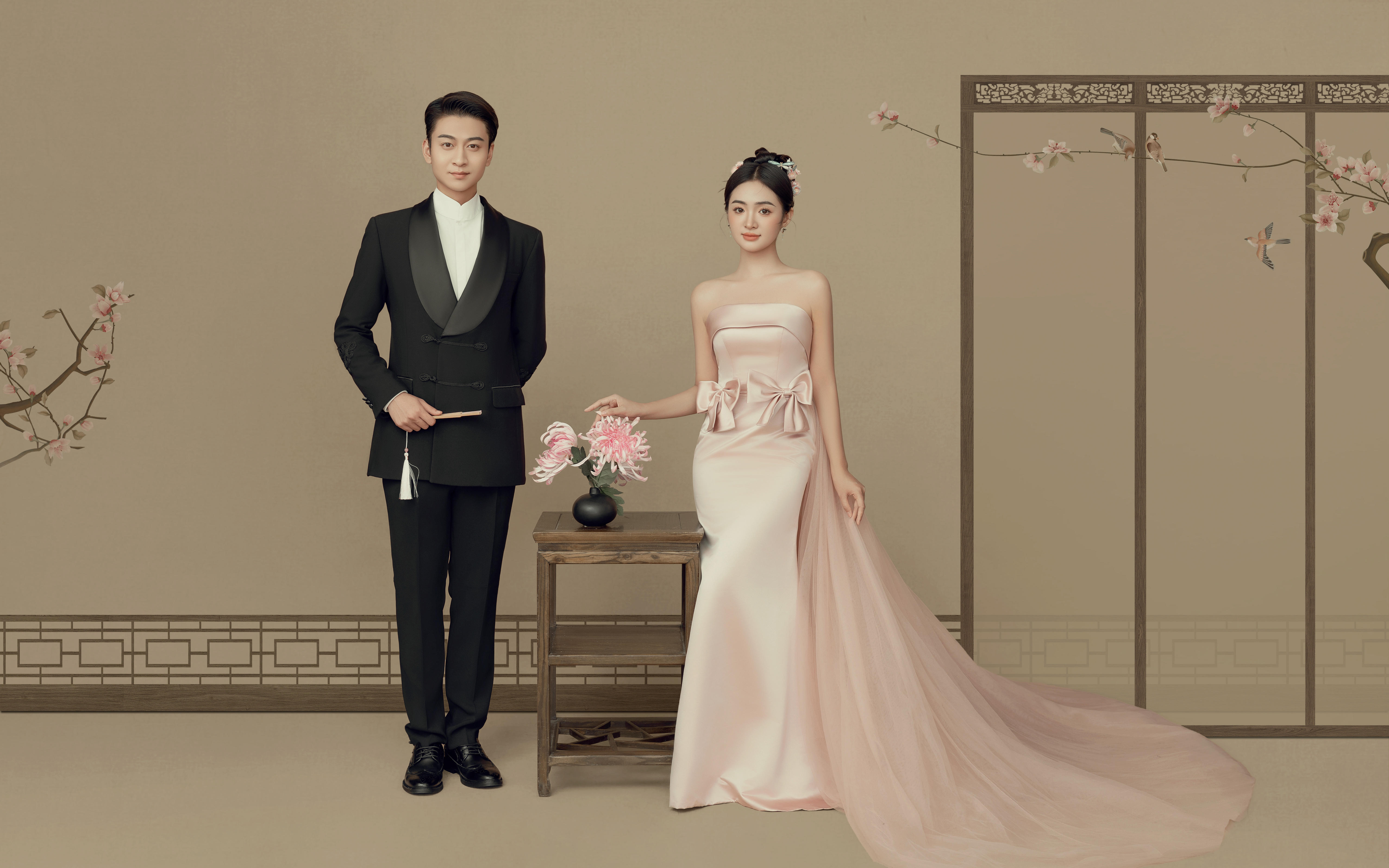 东方美学工笔画婚纱照优雅画中人【客片】