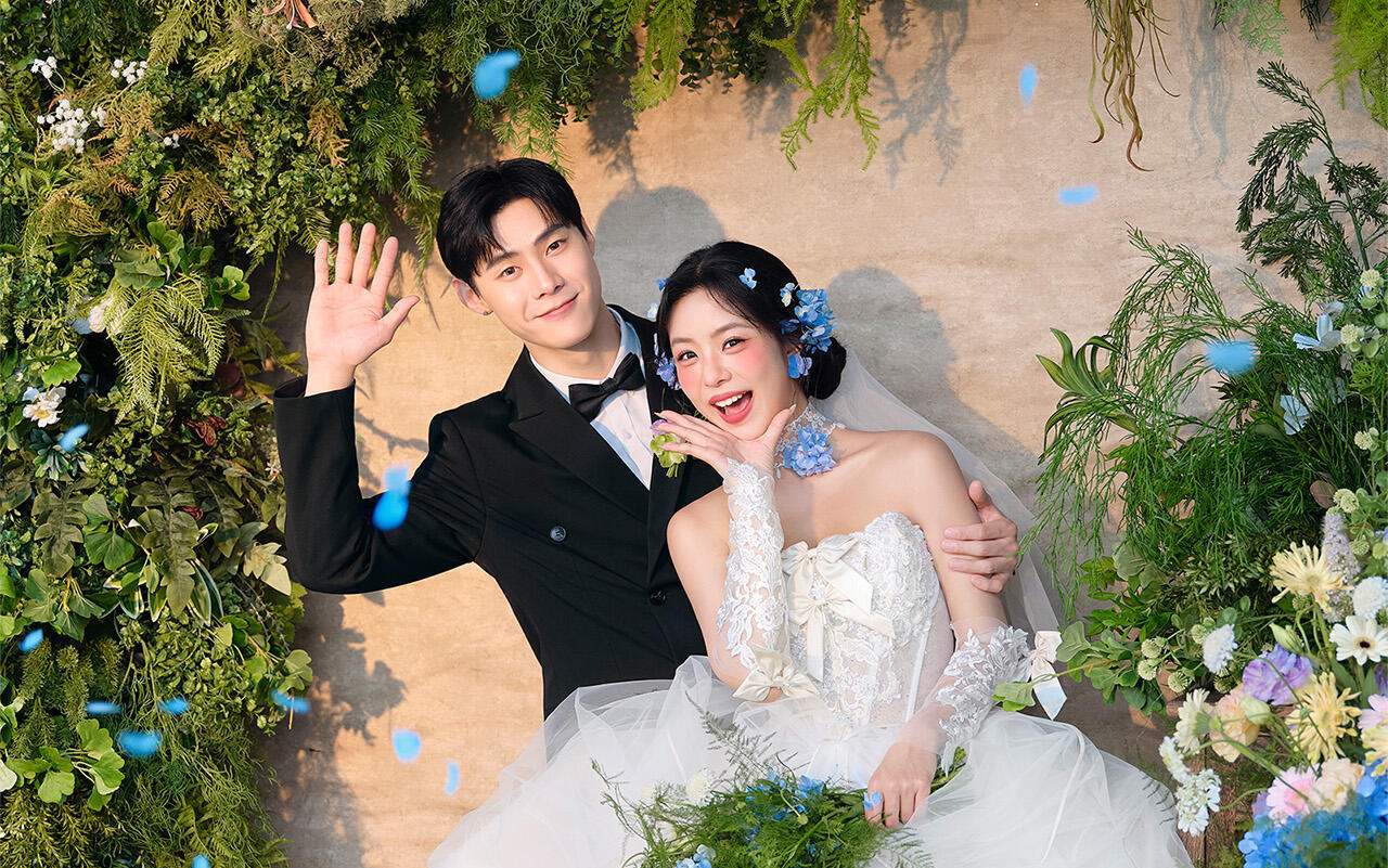 韩式氛围感花房婚纱照也太美了吧！