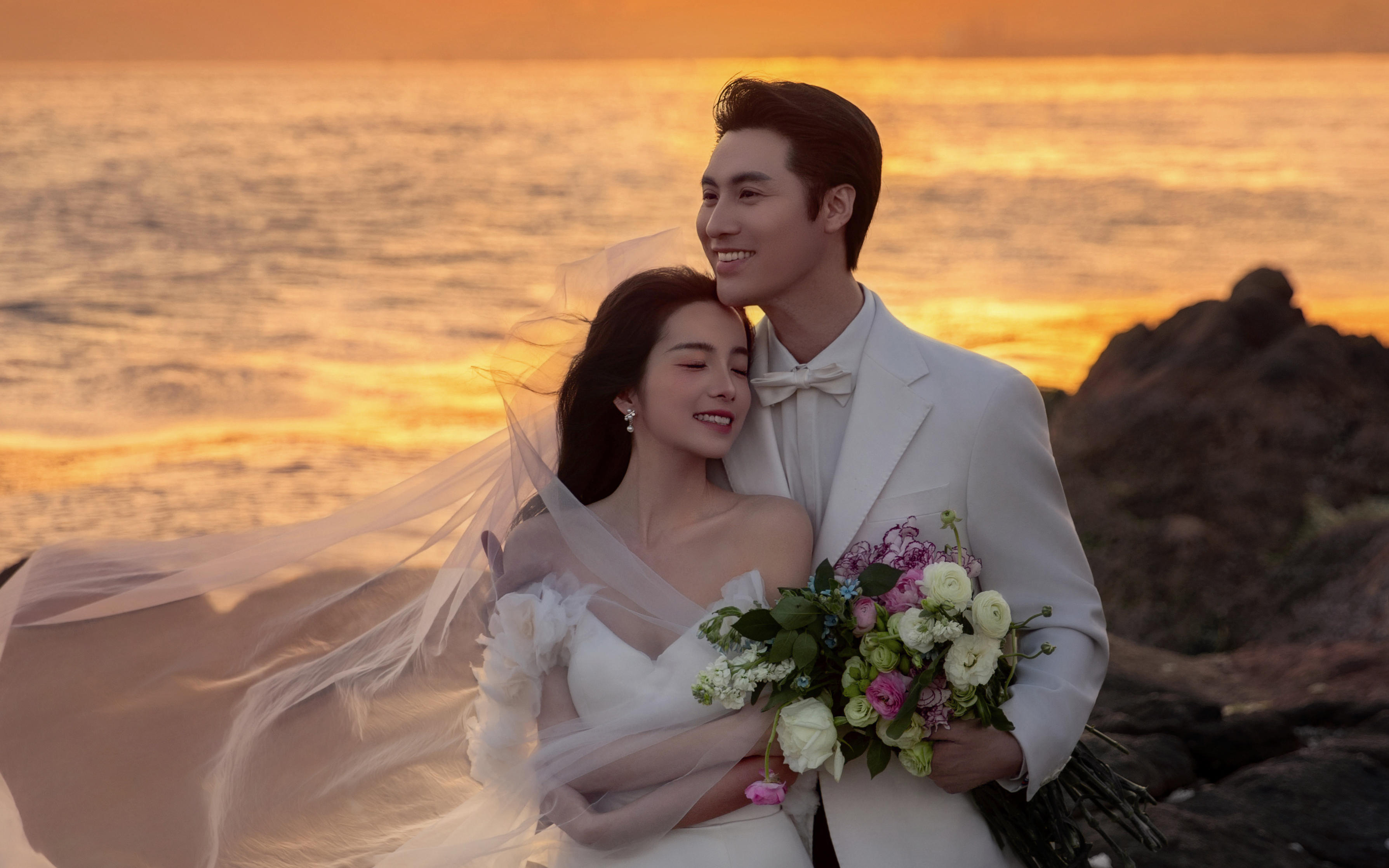 浪漫海景夕陽婚紗照