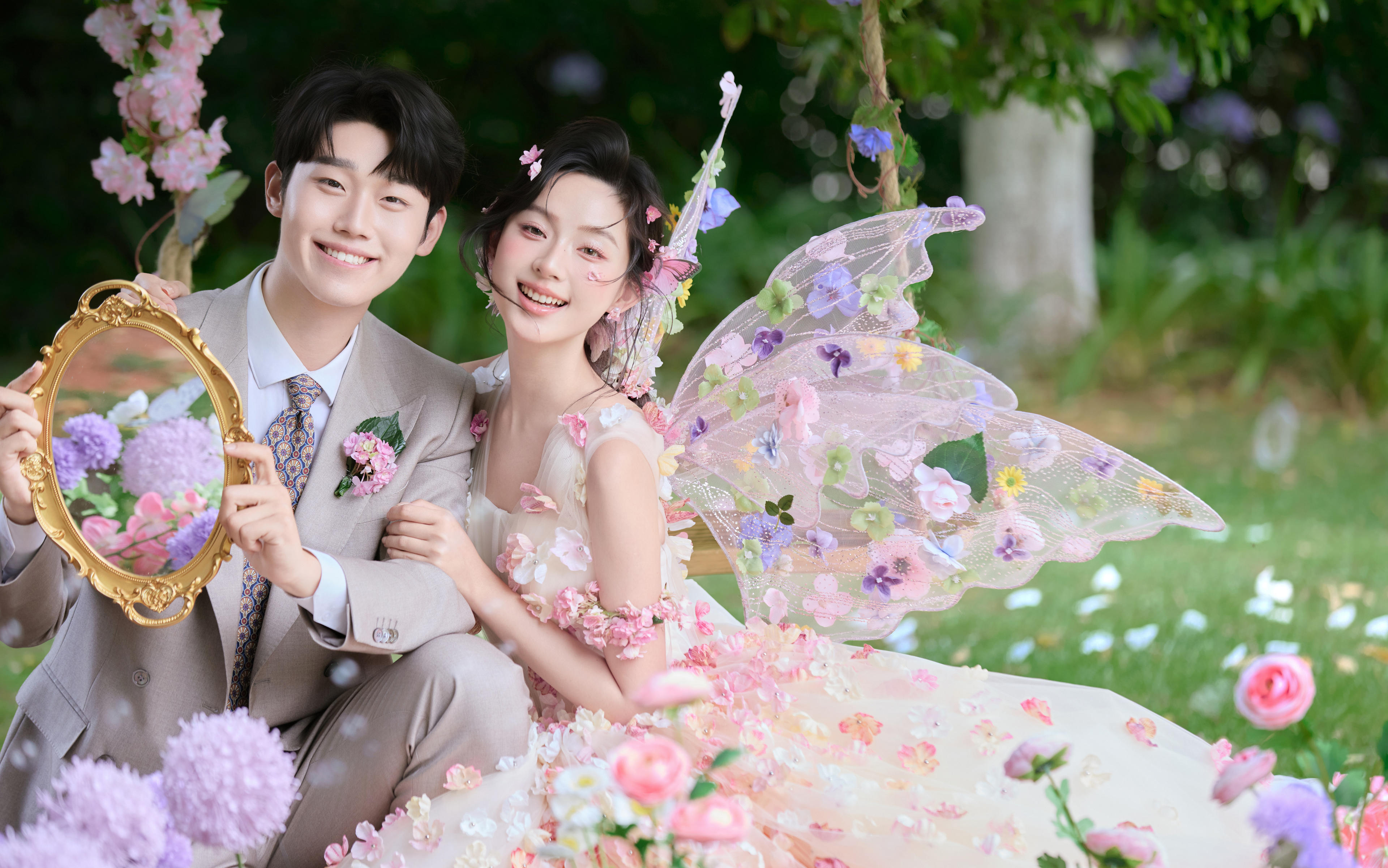 哦莫！婚紗照被拍成了童話里的花仙子精靈??