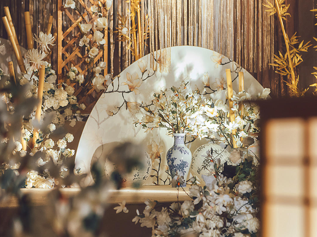 【天空之城】香槟色新中式婚礼 赠送中式婚礼主持