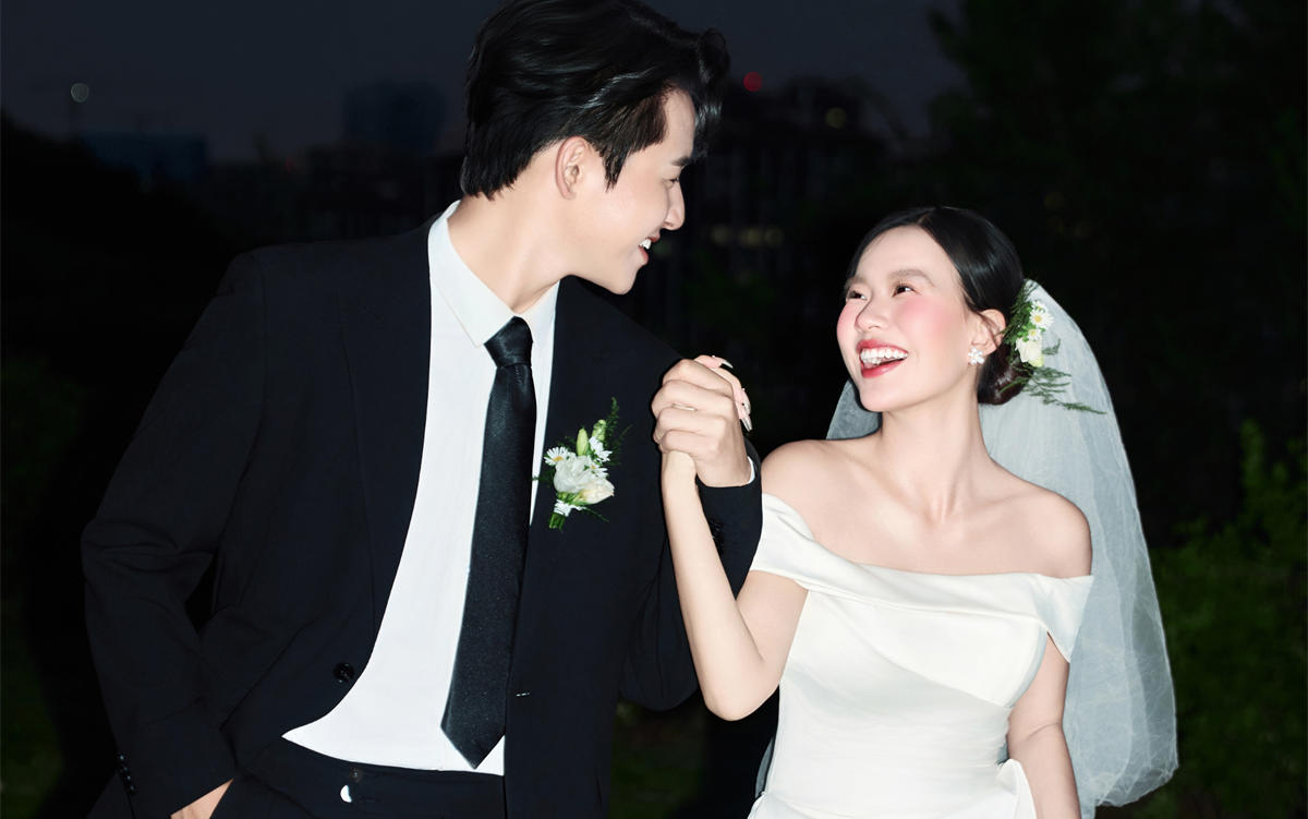 【D視覺攝影】夜景草坪拍婚紗照：白紗配墨鏡