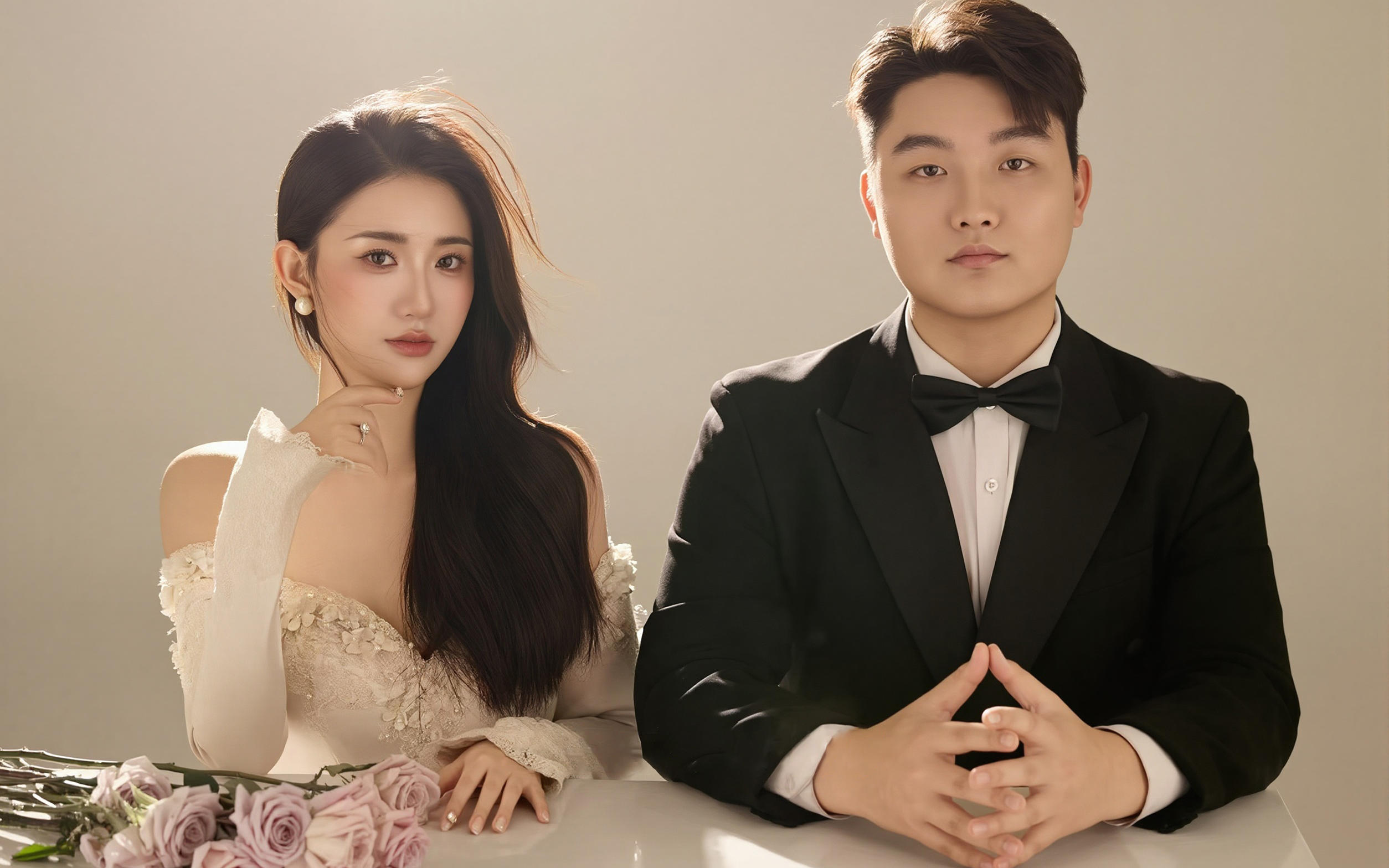 室内韩式极简婚纱照