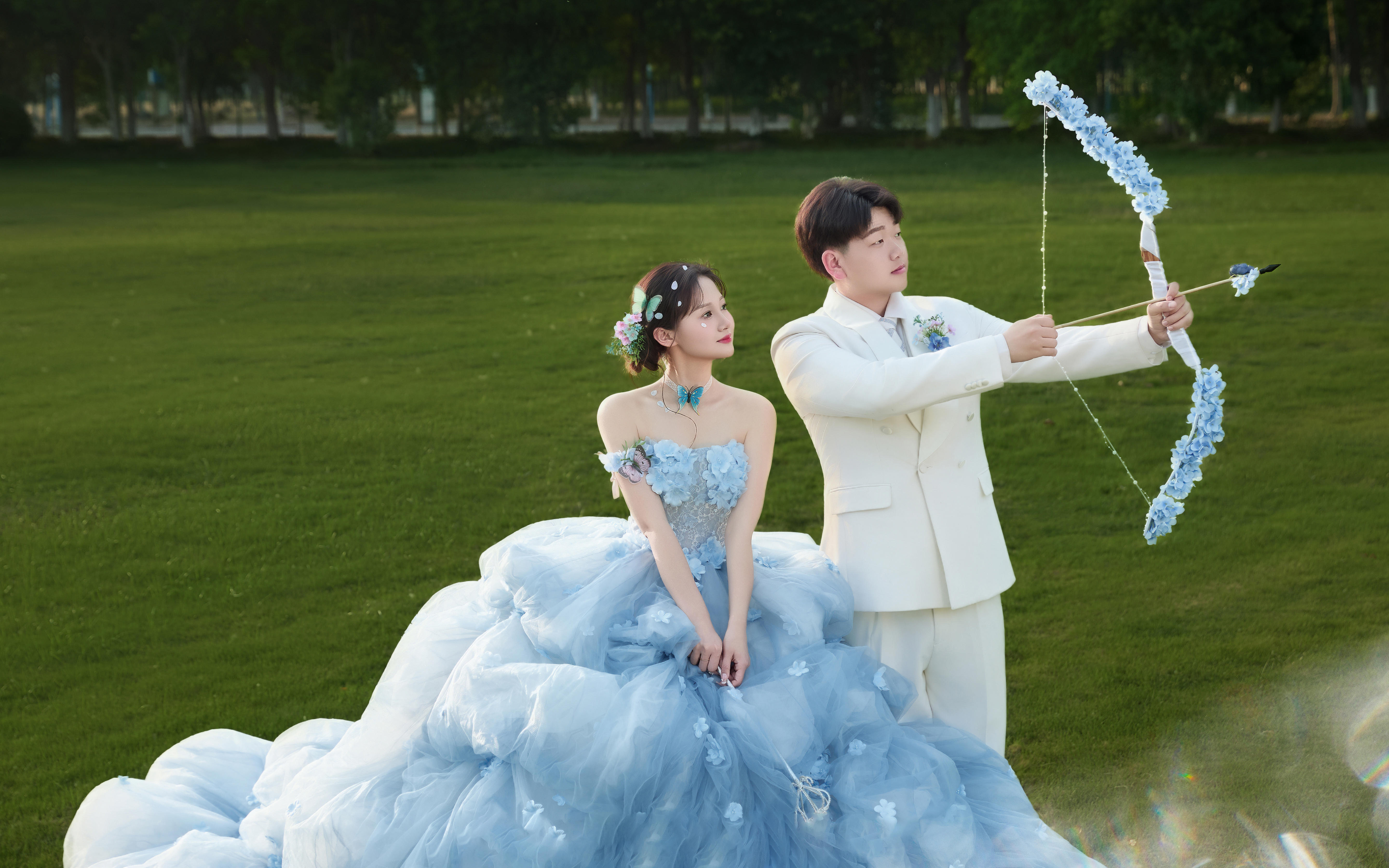 美神降临💙被问爆的蓝色花神婚纱照